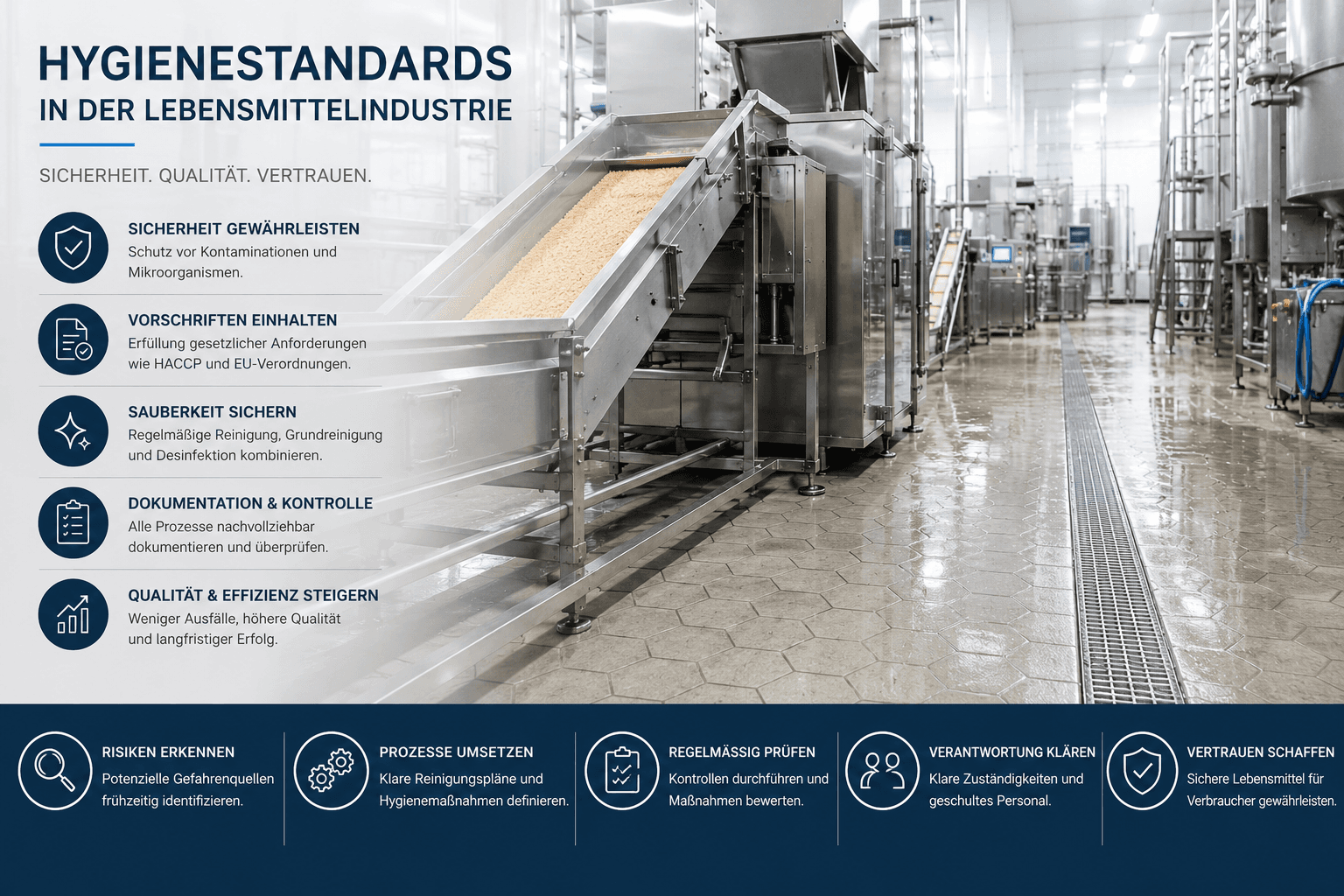 Hygienestandards in der Lebensmittelindustrie – Anforderungen & Praxis