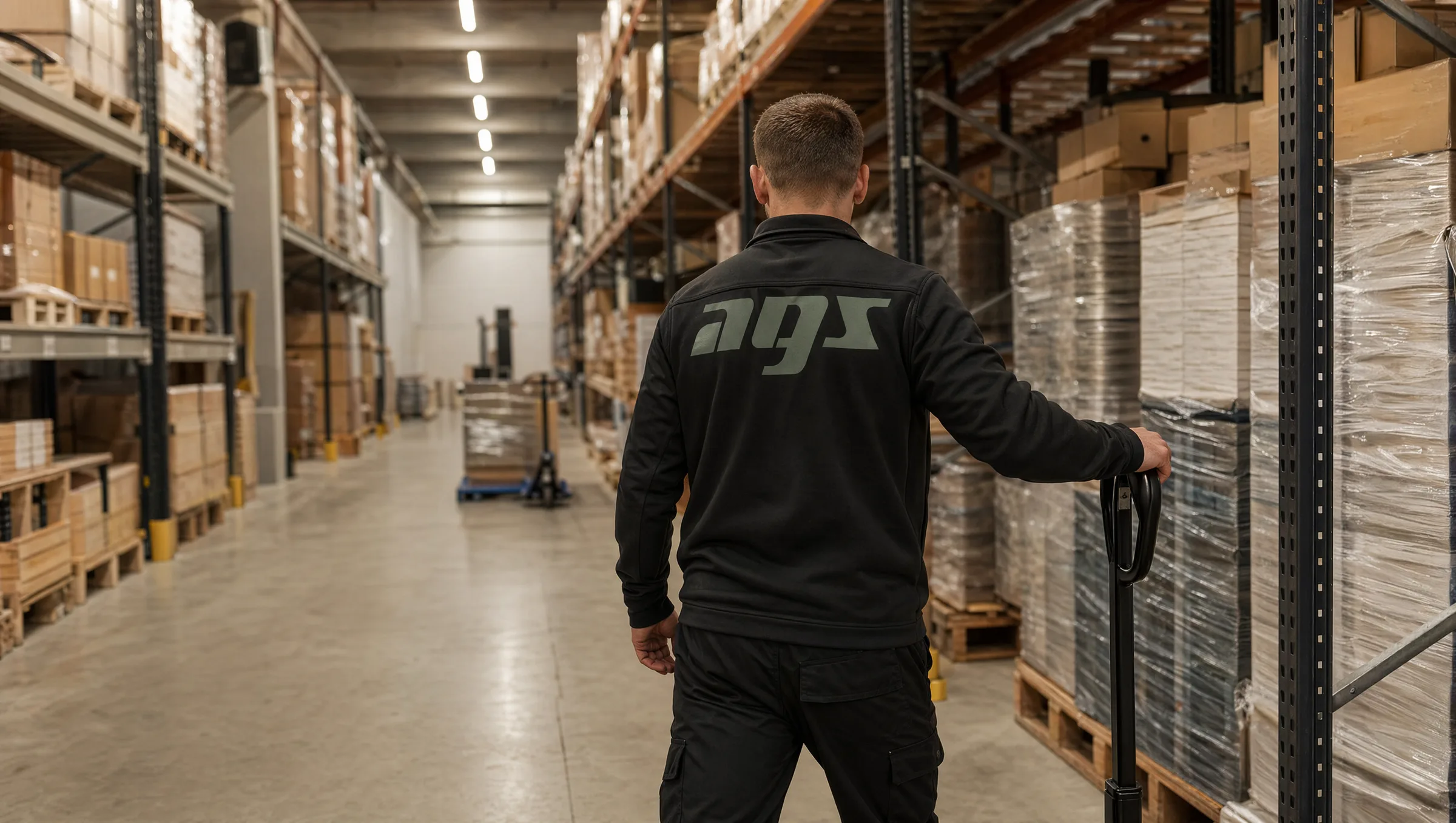 AGS-Mitarbeiter in einer Lager- und Produktionsumgebung