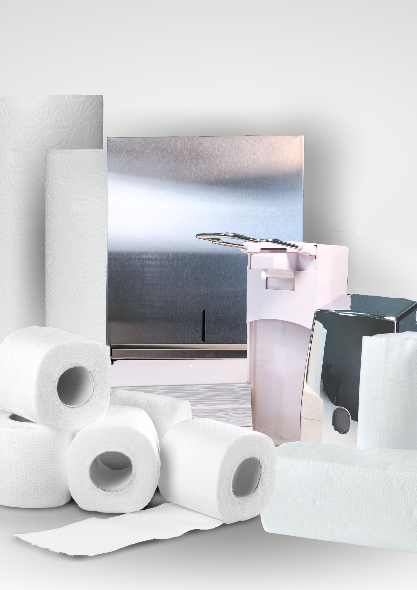 Glückliche Mitarbeiter in sauberer Arbeitsumgebung